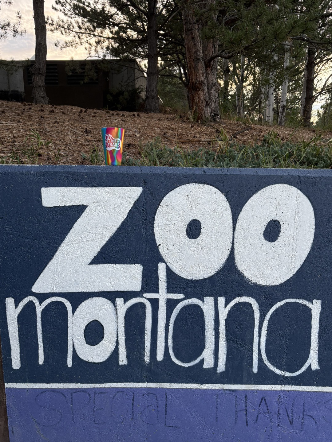 ZooMontana sign at the Ales for Trails venue