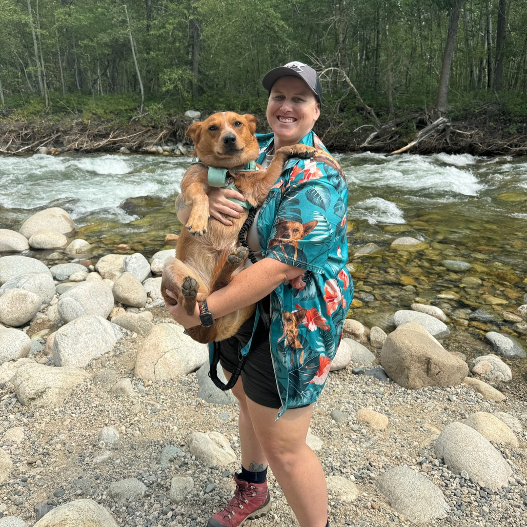 Photo of Client Success Manager, Meg O'Malley and her dog, Savannah