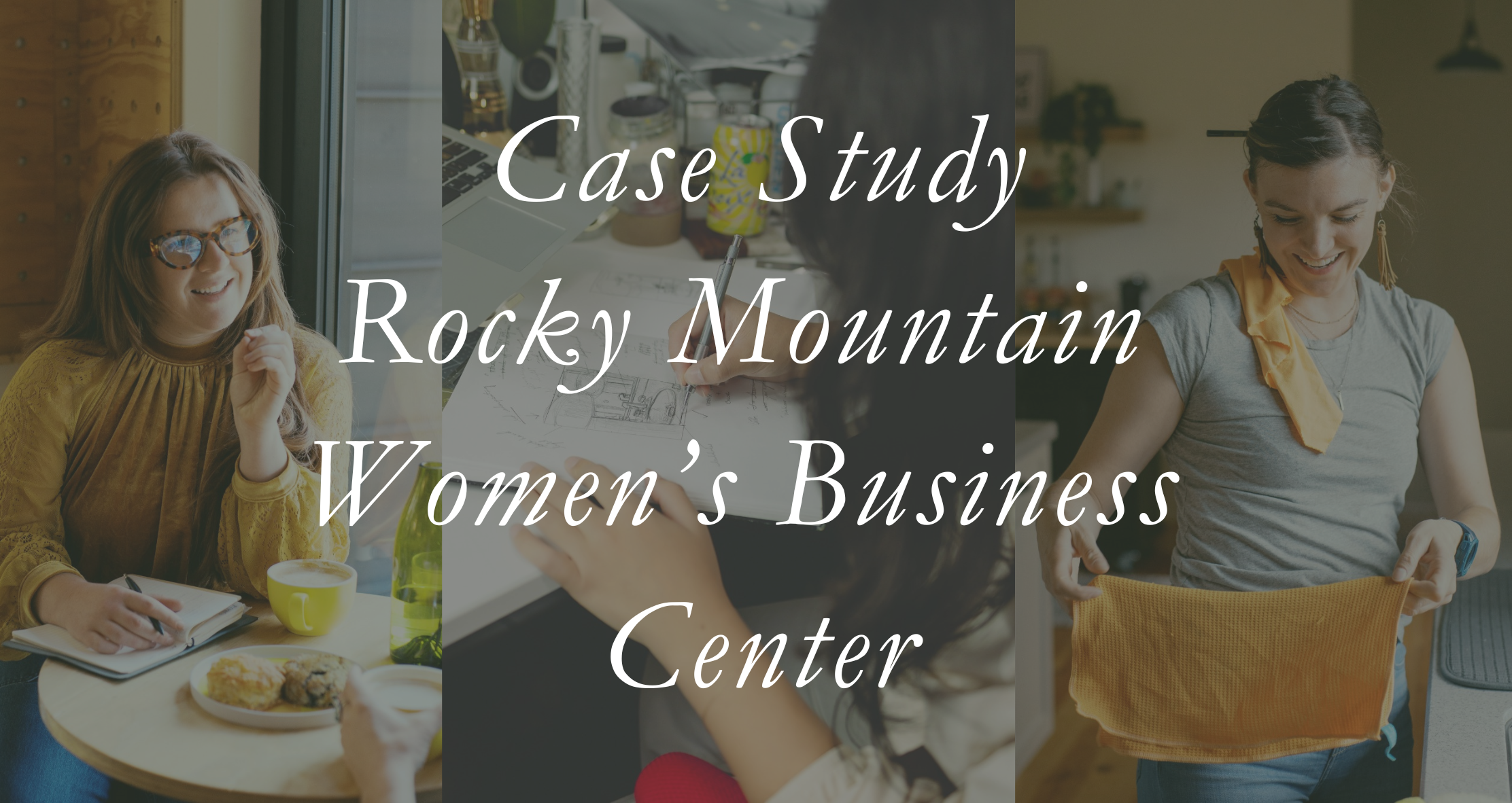 Photos of women entrepreneurs with text overlay that reads "Case Study Rocky Mountain Women's Business Center"