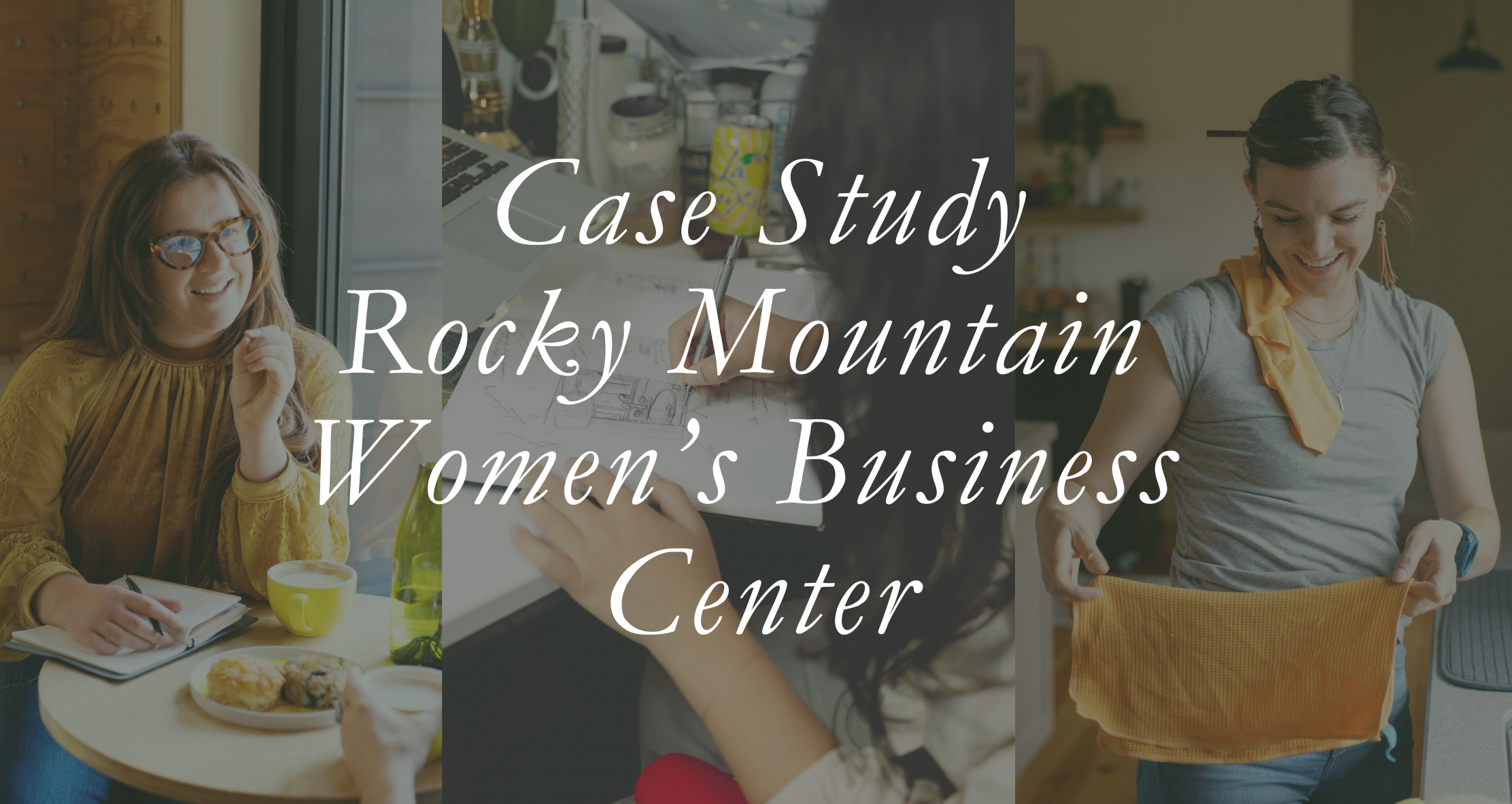 Photos of women entrepreneurs with text overlay that reads "Case Study Rocky Mountain Women's Business Center"