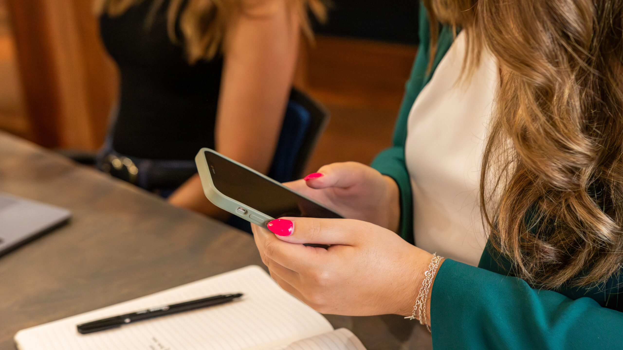 Woman checking her phone
